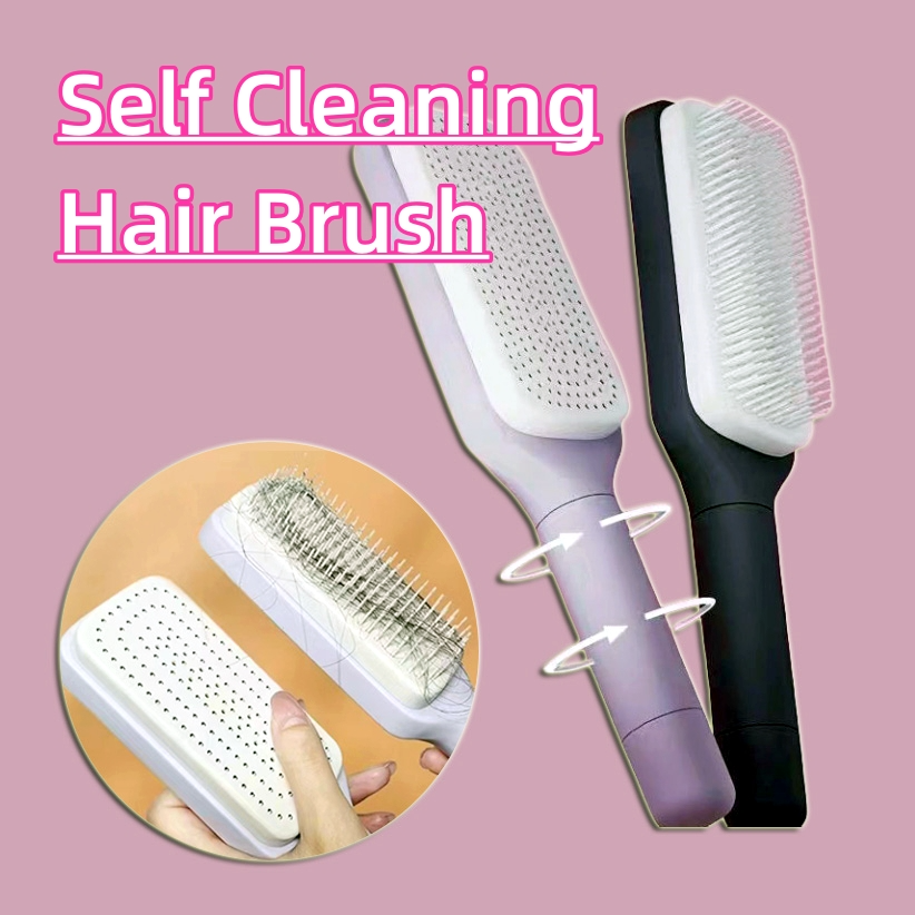 4-in-1 Self-Cleaning Anti-Static Hair Brush