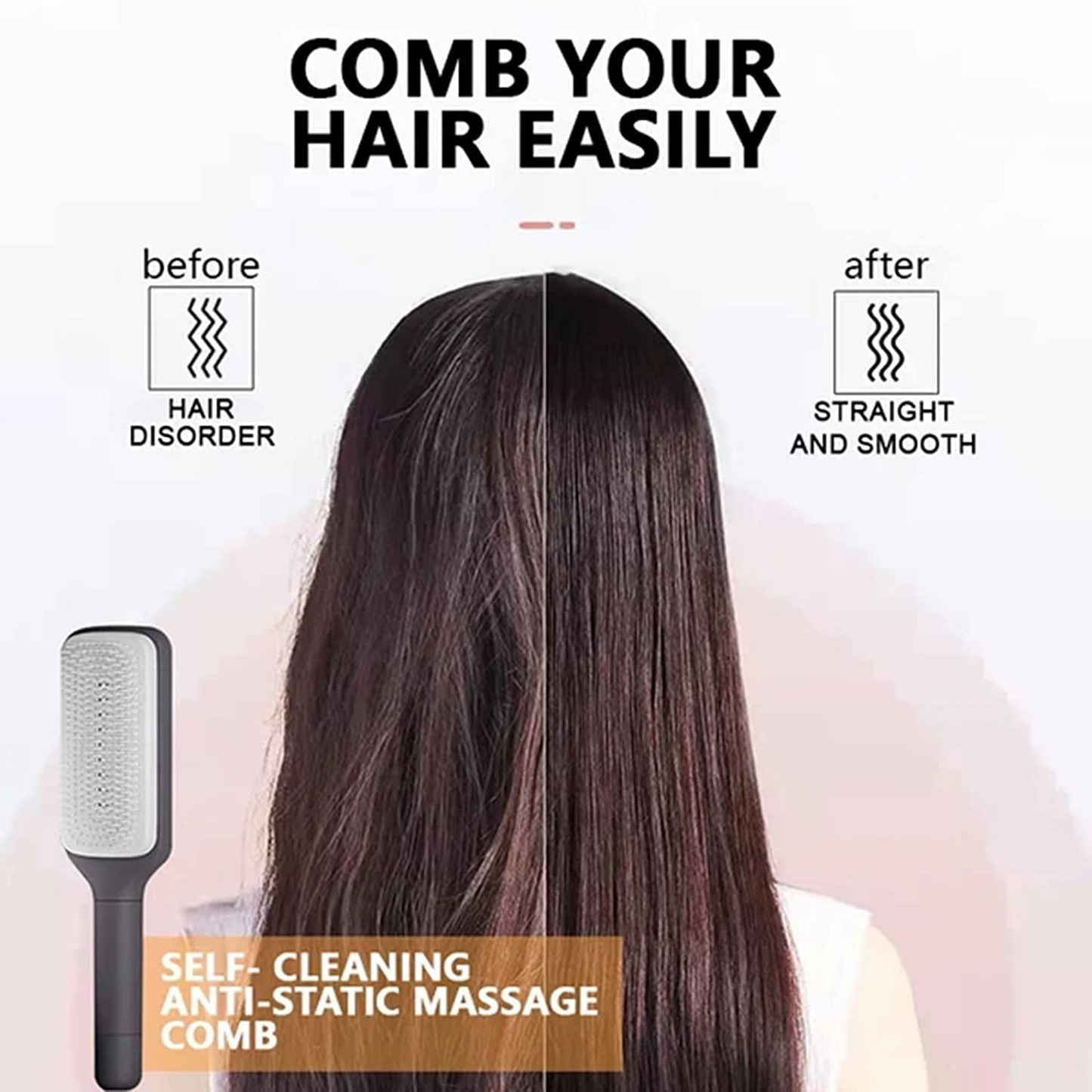 4-in-1 Self-Cleaning Anti-Static Hair Brush