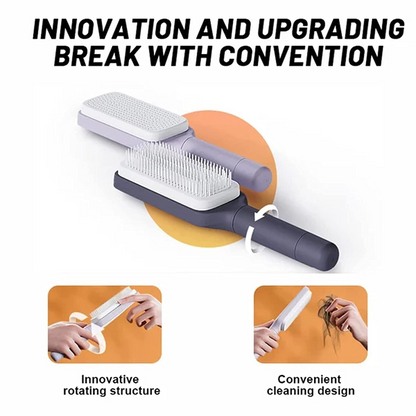 4-in-1 Self-Cleaning Anti-Static Hair Brush