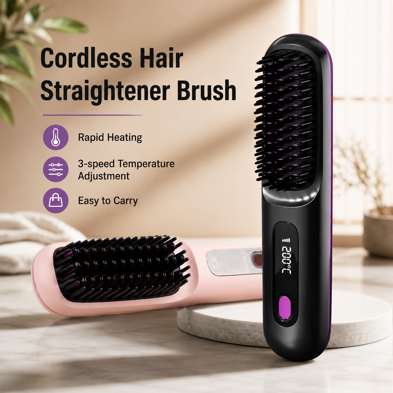 Portable Straightener Brush