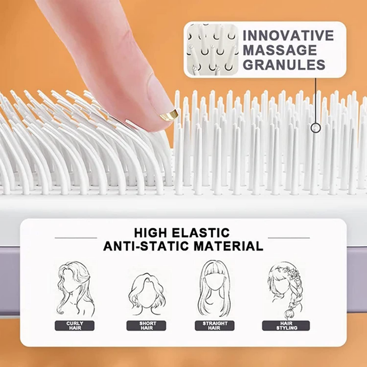 4-in-1 Self-Cleaning Anti-Static Hair Brush